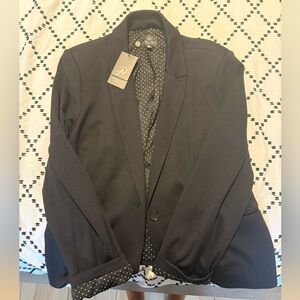 Adrianna Papell Black Petite Polka-Dot Lined Blazer